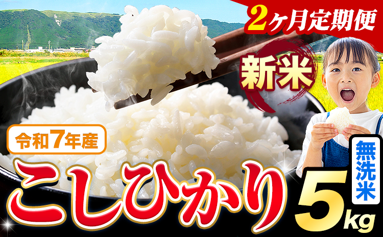 【2ヶ月定期便】令和7年産 新米 無洗米 こしひかり 5kg《お申込みの翌月出荷》熊本県産 ふるさと納税 無洗米 ひの 米 こめ ふるさとのうぜい コシヒカリ コメ お米 おこめ---reihoku_loc_312_mo2---