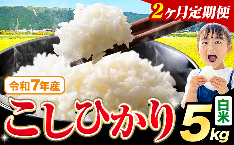 【2ヶ月定期便】令和7年産 白米 こしひかり 5kg《お申込みの翌月出荷》熊本県産 ふるさと納税 白米 精米 ひの 米 こめ ふるさとのうぜい コシヒカリ コメ お米 おこめ---reihoku_loc_518_mo2---
