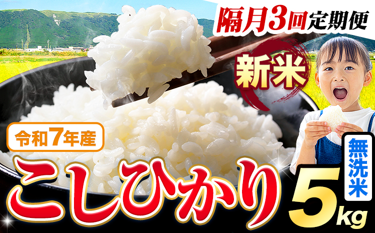 【隔月3回定期便】令和7年産 新米 無洗米 こしひかり 5kg《お申込みの翌月出荷》熊本県産 ふるさと納税 無洗米 ひの 米 こめ ふるさとのうぜい コシヒカリ コメ お米 おこめ---reihoku_loc_352_ev2mo3---