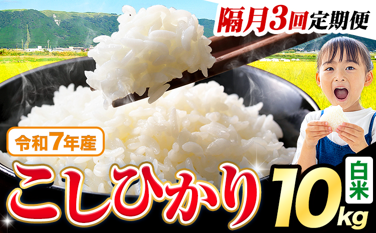 【隔月3回定期便】令和7年産 白米 こしひかり 10kg《お申込みの翌月出荷》熊本県産 ふるさと納税 白米 精米 ひの 米 こめ ふるさとのうぜい コシヒカリ コメ お米 おこめ---reihoku_loc_349_ev2mo3---