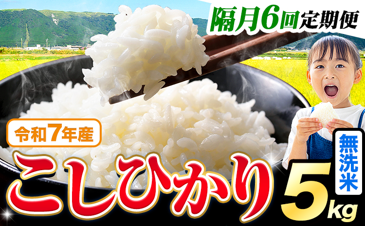 【隔月6回定期便】令和7年産 無洗米 こしひかり 5kg《お申込みの翌月出荷》熊本県産 ふるさと納税 無洗米 ひの 米 こめ ふるさとのうぜい コシヒカリ コメ お米 おこめ---reihoku_loc_360_ev2mo6---