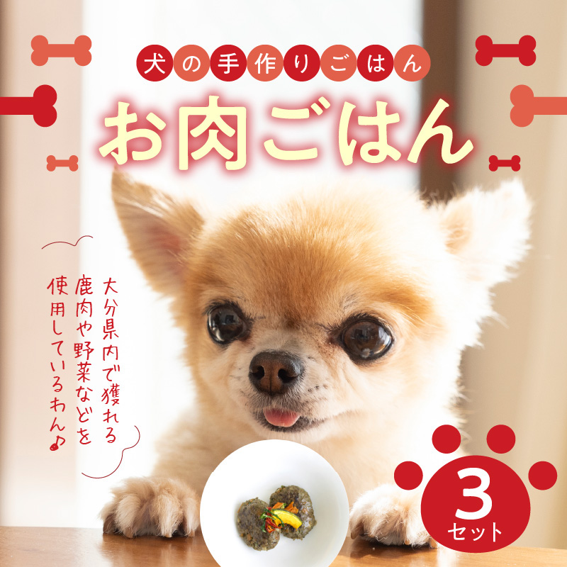 ドッグフード 無添加 お肉ごはん3点セット 【犬の手作りごはん】
