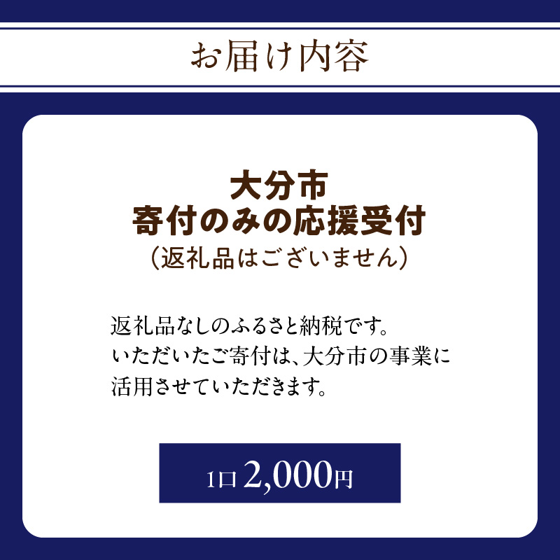 大分県大分市 返礼品なし（寄附のみの受付となります） 一口2,000円