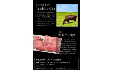 豊後黒毛和牛ステーキ三昧詰合せ約990g