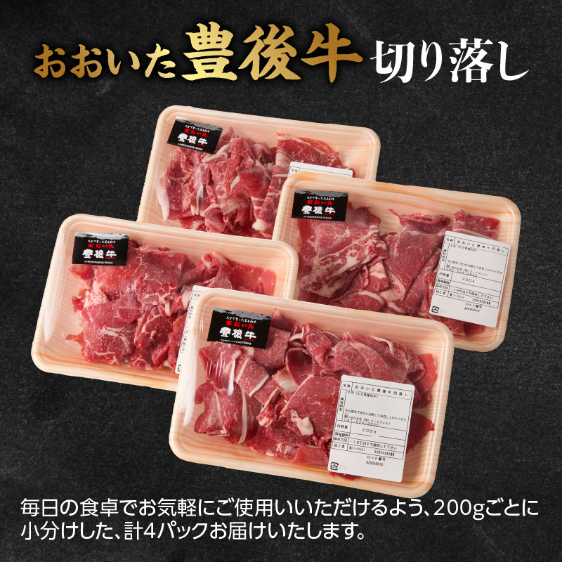 【期間限定】おおいた豊後牛切り落し 200g×4P＋おおいた和牛生ハム 50g×1P