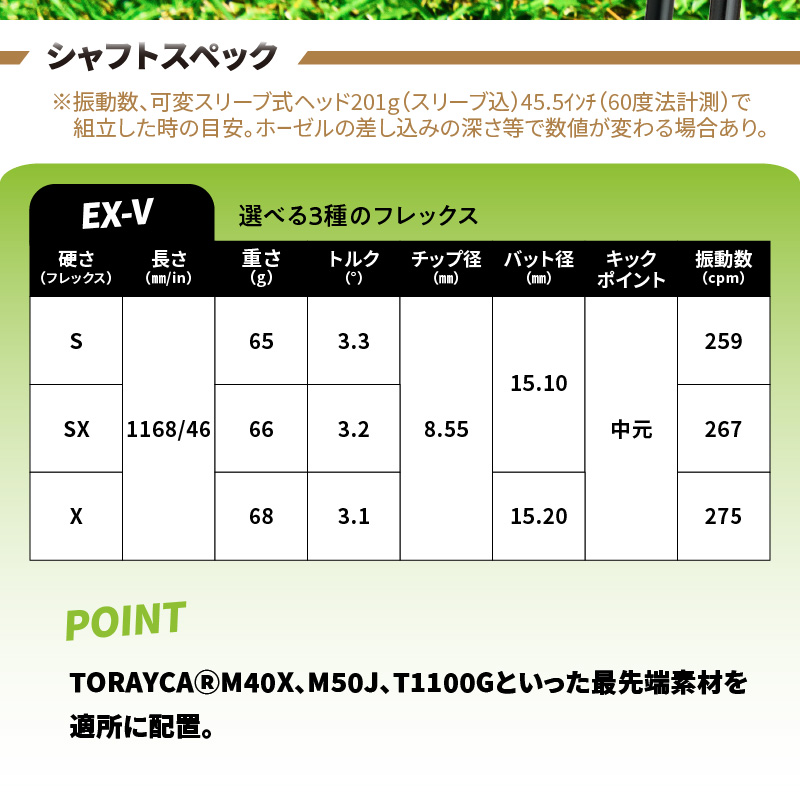 ゴルフクラブドライバー用シャフト　Fire Express EX-V