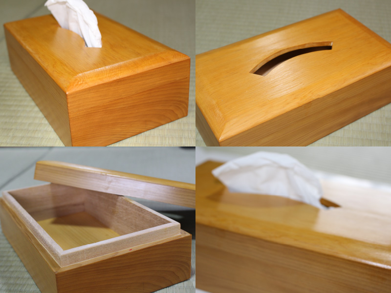ティッシュ用化粧箱（榧の木）
