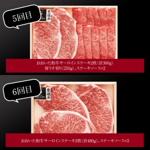 大分県産黒毛和牛（おおいた和牛）バラエティ定期便 毎月6回お届け