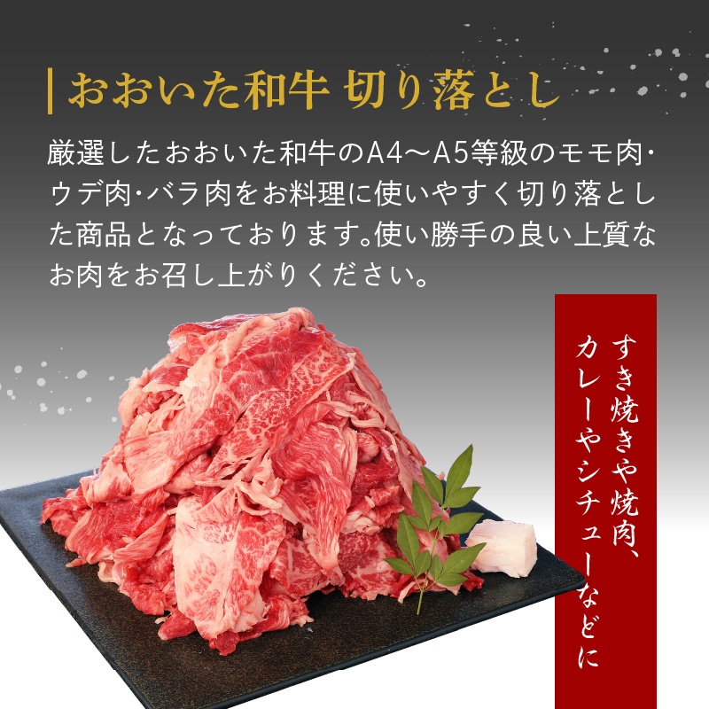 厳選A4～A5等級 おおいた和牛 ミスジステーキ用・ミスジ焼き肉用・切り落としセット 合計1.8kg