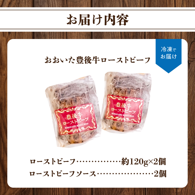 おおいた豊後牛のローストビーフ　2個セット（合計約240ｇ）