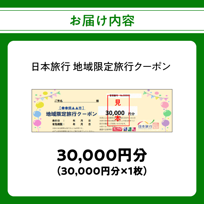 大分県大分市 日本旅行 地域限定旅行クーポン 【30,000円分】