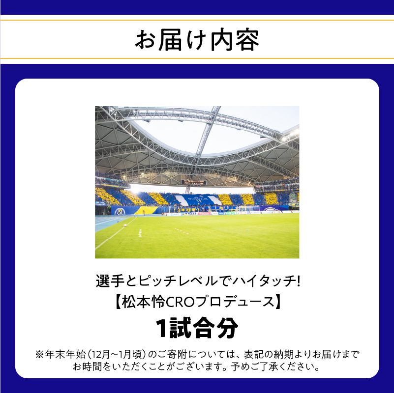 選手とピッチレベルでハイタッチ！【松本怜CROプロデュース】