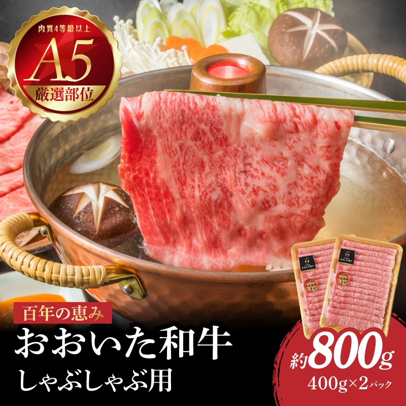 百年の恵み　おおいた和牛A5　しゃぶしゃぶ用【厳選部位】約800ｇ