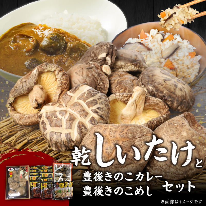 大分産乾しいたけと豊後きのこカレーと豊後きのこめし