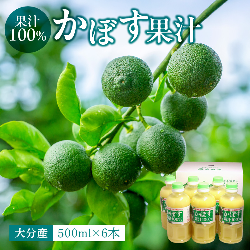 【大分県】【果汁100％】【無添加】カボス果汁　500ml×6本