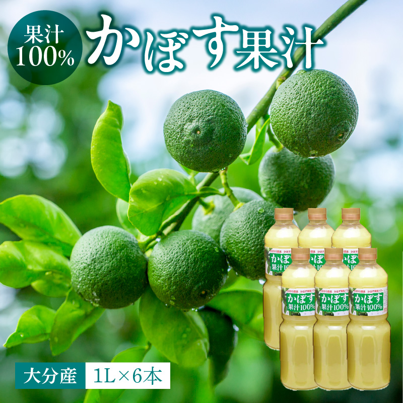 【大分県】【果汁100％】【無添加】カボス果汁　1,000ml×6本