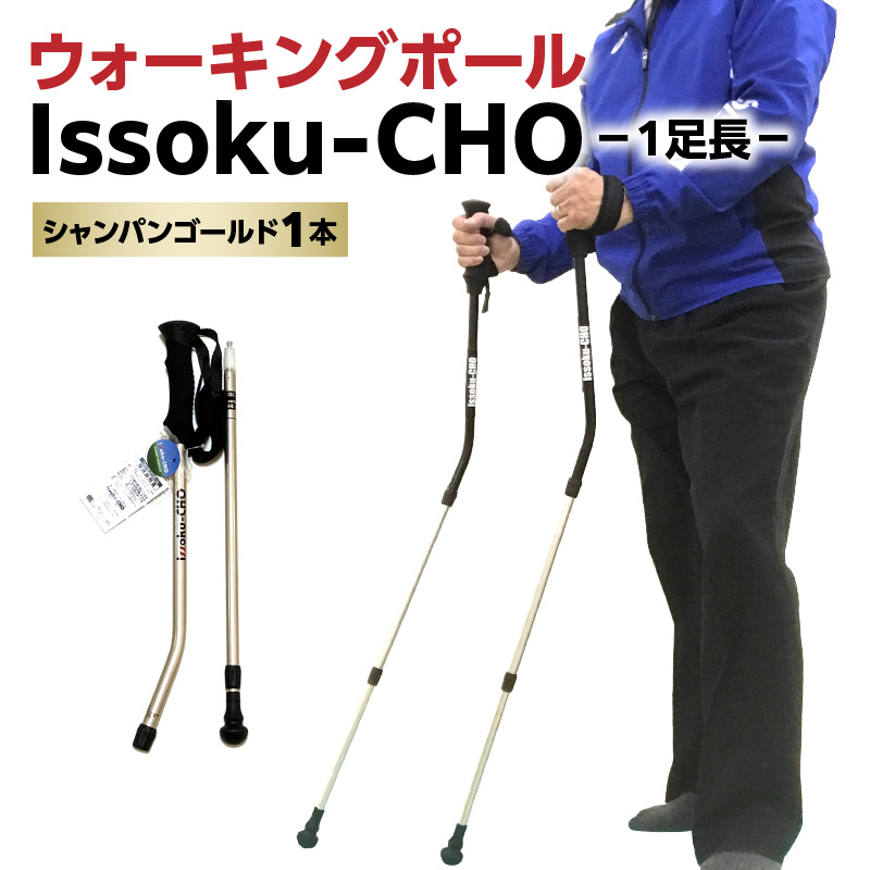 ウォーキングポール Issoku-CHO（1足長） シャンパンゴールド 1本