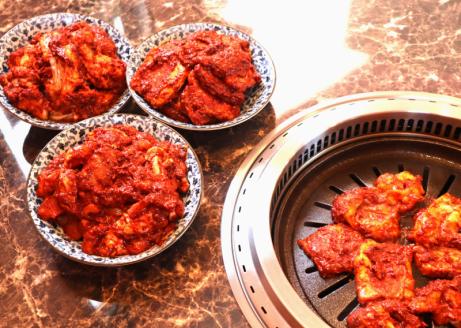 地獄焼き三種セット＜国産牛小腸・国産牛カルビ・国産地鶏＞