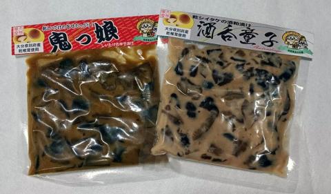 別府産乾しシイタケ辛子漬け「鬼っ娘」・酒粕漬け「酒呑童子」詰め合わせ_B051-005