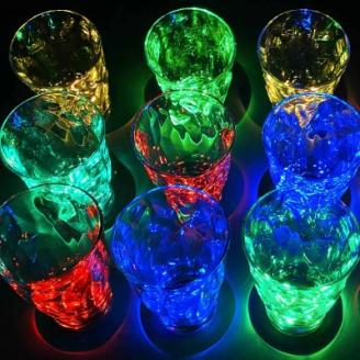 光るスパークリングワインDonDake～12本＆光るグラスBacada! 12個セット