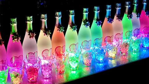 光るスパークリングワインDonDake〜1本＆光るグラスペアのセット(ギフトBOX付)