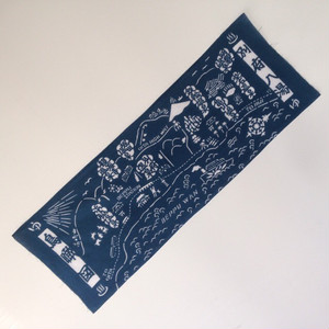 別府手ぬぐいと温泉石けんのギフトセット：別府八湯鳥瞰図