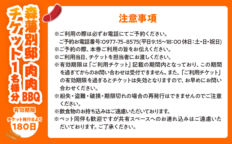 肉肉バーベキューチケット（1名分）_B007-013