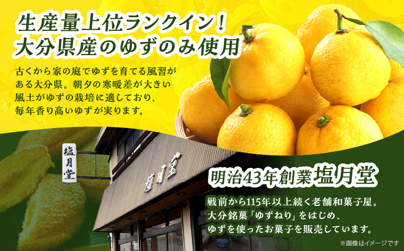 【別府限定】老舗和菓子店「塩月堂老舗」の塩月のゆずまん（10個入り） ゆずまん：10個入り