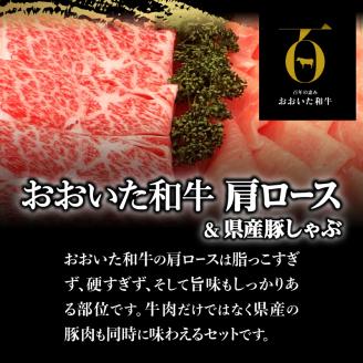 【ホテルクオリティ】4等級以上 おおいた和牛(肩ロースすき焼き)、県産豚しゃぶセット