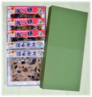 別府産乾しシイタケ辛子漬け「鬼っ娘」・酒粕漬け「酒呑童子」詰め合わせ_B051-005