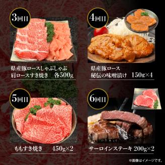 【定期便B】ホテルクオリティおおいた和牛・大分県産豚 食べつくしセット（６回）