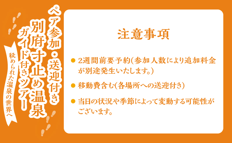 別府 寸止め温泉ガイド付きツアー(ペア参加・送迎付き)