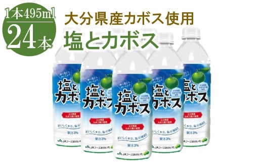 塩とカボス 495ml×24本 |  大分県産かぼす 水分補給 スポーツ飲料 かぼす ジュース 詰め合わせ 大分県 中津市 九州産