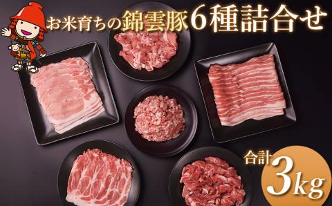 高級ブランド 「お米育ちの錦雲豚 たっぷり3kg 詰め合わせ6種」 冷凍