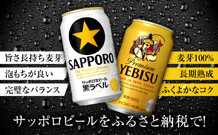 ビール飲み比べ サッポロ ヱビスビール(350ml×24缶)・サッポロ 黒ラベル(350ml×24缶) 各1箱2種セット　日田市 / 株式会社綾部商店 ビールセット 飲み比べ びーる ビール [ARDC168]