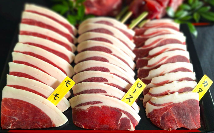 猪BBQセット 6～7人前(猪スライス150g×4パック/猪串75g×5本)　日田市 / 株式会社tracks [ARDE001]