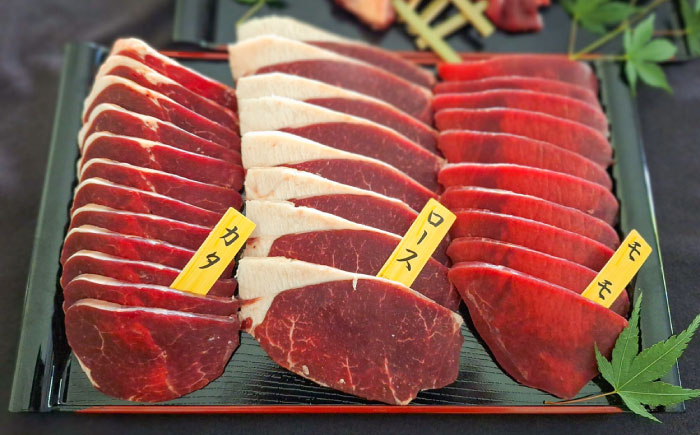 鹿BBQセット 5～6人前 (鹿スライス150g×3パック/鹿串75g×5本)　日田市 / 株式会社tracks [ARDE002]