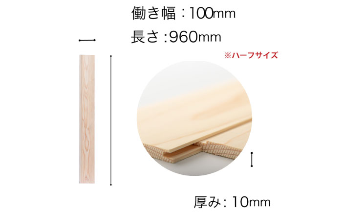 日田杉 羽目板15枚(腰壁用/ハーフサイズ)　日田市 / マルウメ梅江製材所株式会社　DIY リフォーム 装飾 [ARFU001]