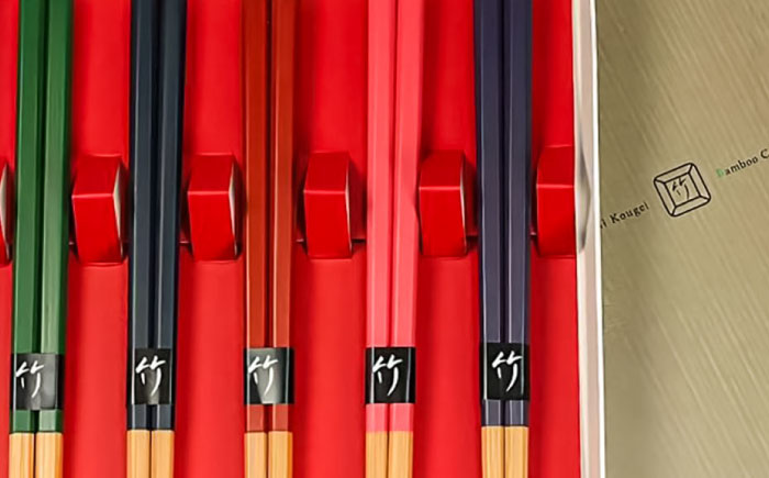 国産ダイヤカット　5色塗分け箸  日田市 / 有限会社大内工芸 [ARAN003]