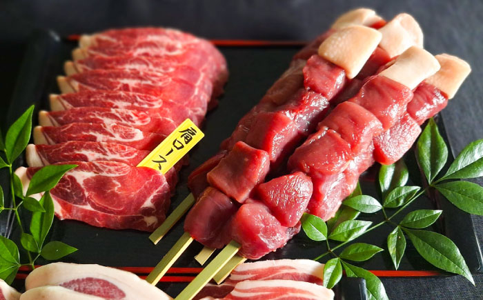 猪BBQセット 6～7人前(猪スライス150g×4パック/猪串75g×5本)　日田市 / 株式会社tracks [ARDE001]