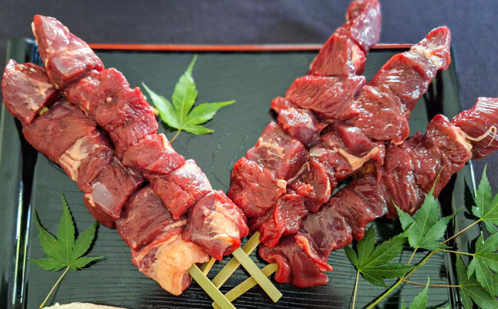 鹿BBQセット 5～6人前 (鹿スライス150g×3パック/鹿串75g×5本)　日田市 / 株式会社tracks [ARDE002]