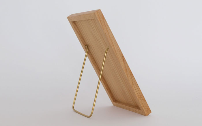 黄金比の卓上鏡(オーク)　日田市 / Hatuka　ミラー 卓上 壁掛け [AREZ006]