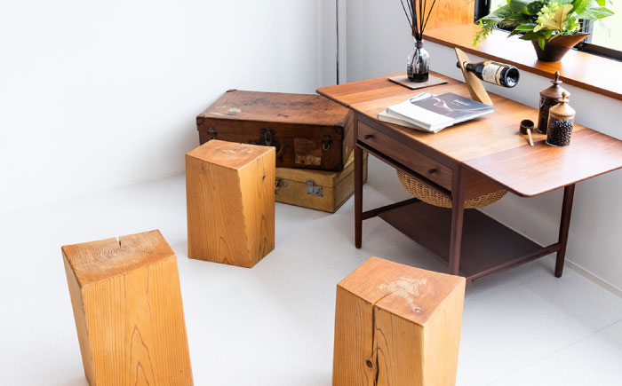 【スツールにもベンチにも！】日田杉ねじれ台形スツール3台セット 日田市 / 日東木工 椅子 イス スツール [ARFA001]