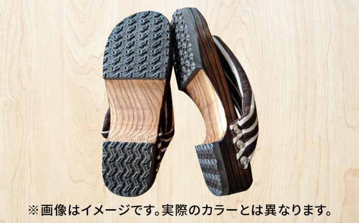 【選べるサイズ】日田杉下駄 紺色系(ビーチ) 25～27.5cm　日田市 / 月隈木履工業所　日田杉 外履き サンダル [ARBJ008]