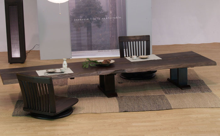 杉ロングテーブル（杉 天然木）幅220cm 奥行き70～80cm 高さ35cm 日田市 / 株式会社アサヒ [ARDD006]