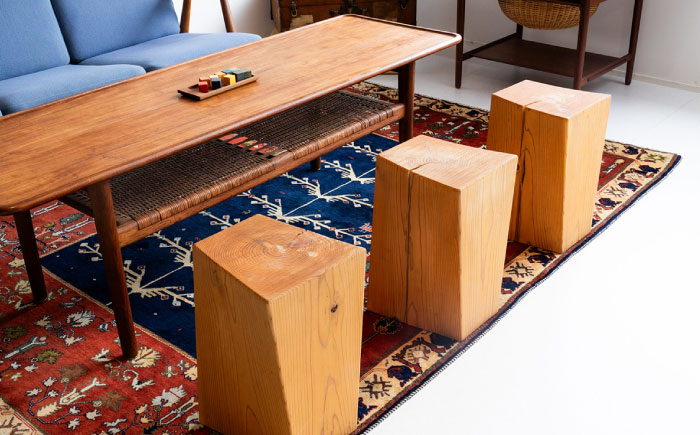 【スツールにもベンチにも！】日田杉ねじれ台形スツール3台セット 日田市 / 日東木工 椅子 イス スツール [ARFA001]