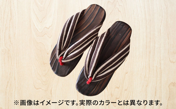 【選べるサイズ】日田杉下駄 えんじ色系(ビーチ) 23～24.5cm　日田市 / 月隈木履工業所　日田杉 外履き サンダル [ARBJ009]