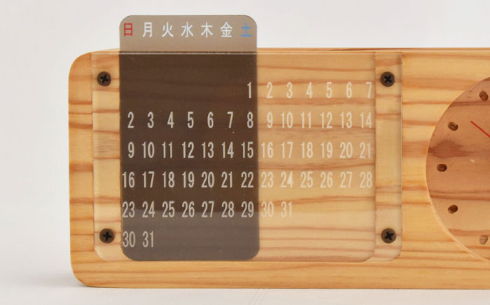 日田杉万年カレンダー付置時計 日田市 / 株式会社トライ・ウッド [ARCN006]