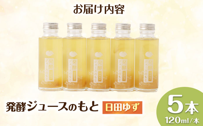 【お歳暮対象】発酵ジュースのもと〈日田ゆず〉 120ml×5本 ジュース 日田市 / 株式会社インパクト [ARDA002]
