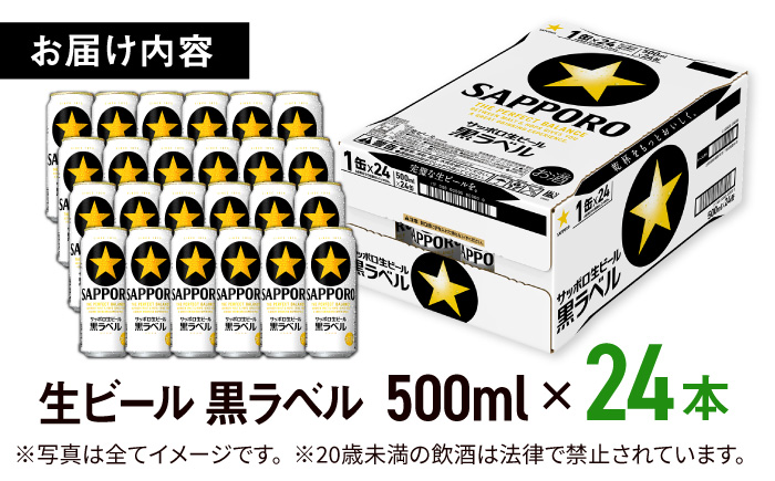 【選べる定期回数】サッポロ 生ビール 黒ラベル 500ml×24缶 ビール [ARDC008] 【最短1週間以内発送】単品